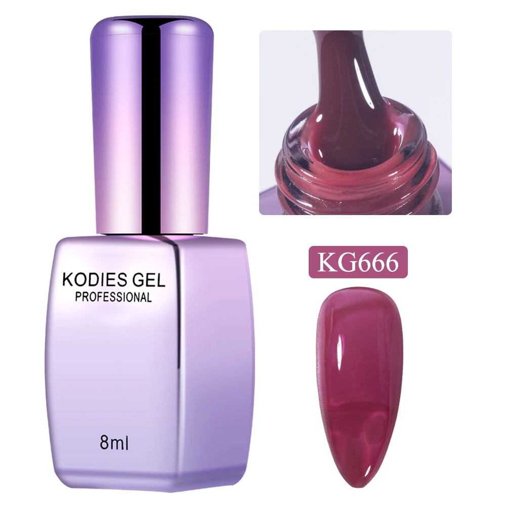 KODIES GEL New Gel Nail Polish 8ML Jelly Autumn Winter UV Semi Permanent Milky White Soft Nail Art Gels Varnish French Manicure