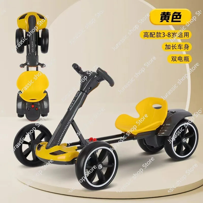 Children's Electric Kart Free Installation Can Sit Electric Car Children Charging Remote Control Folding Stroller