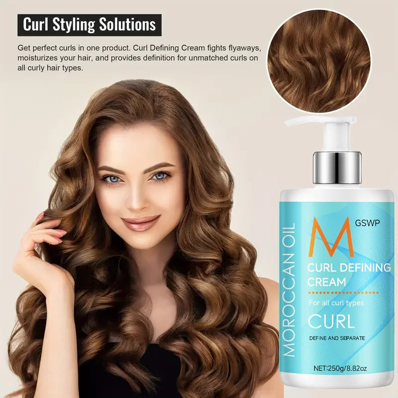 GSWP Curl Defining Cream: moisturizes and nourishes hair, provides gentle hold, and is suitable for all hair types. 250g
