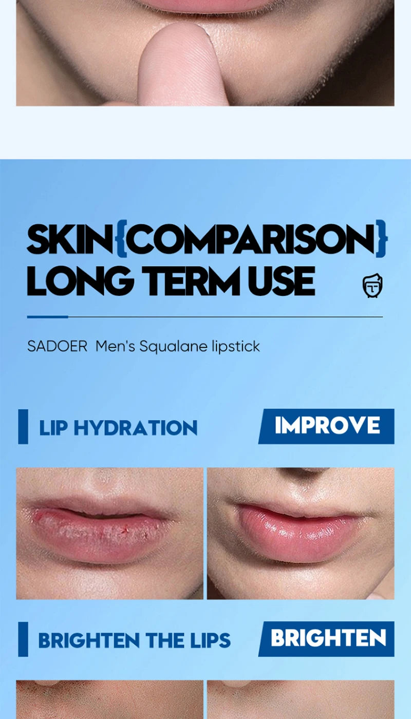 SADOER Men's Shark Grass Vaseline Lip Balm for Autumn and Winter to improve dryness,Beihu Moisturizing Hydrating Lip Balm