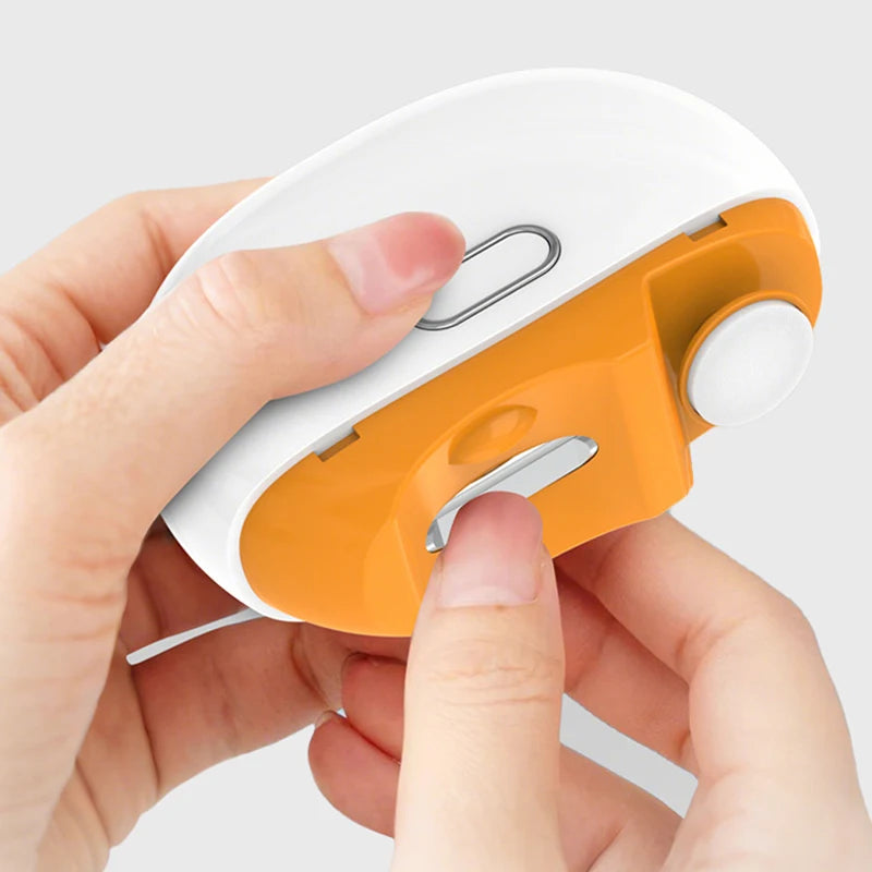 2-in-1 Automatic Electric Nail Trimmer Polisher with LED Light Safe Baby Nail Care Accessories for Babies Adults Manicure Tools