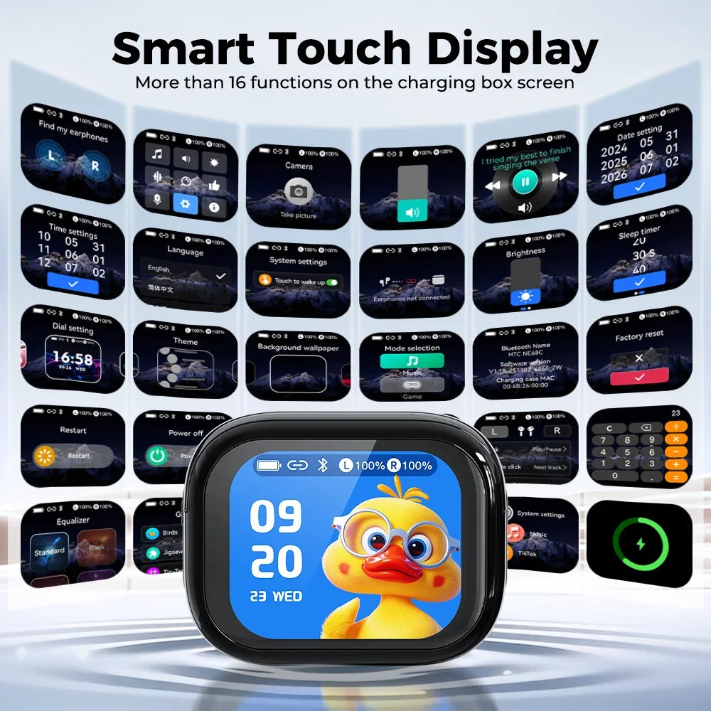 New 2026 HTC NE68 Bluetooth 6.0 Wireless Headphones AI Translation Earphones Long Battery Life Upgrade Free Translator APP