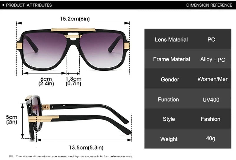 SO&EI Retro Square Double Bridges Men Sunglasses Fashion Brand Designer Shades UV400 Women Gradient Sun Glasses