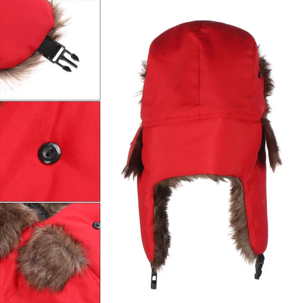 Warm Trapper Earflap Winter Cap Russian Ushanka Ski Hat Winter Hats