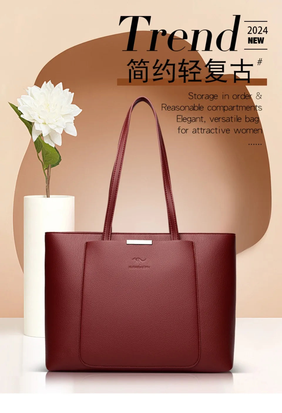 Large Capacity Women Shoulder Tote Bag Pu Leather Hand Bags for Women 2025 Designer Daily commuting Handbags HIgh Quality Sac