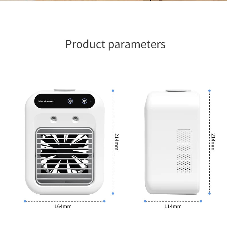 Desktop Air Cooler Personal Portable Fan with 2-Speeds Evaporative Air Cooler with 0.5L Water Tank Portable Cooler Fan for Home