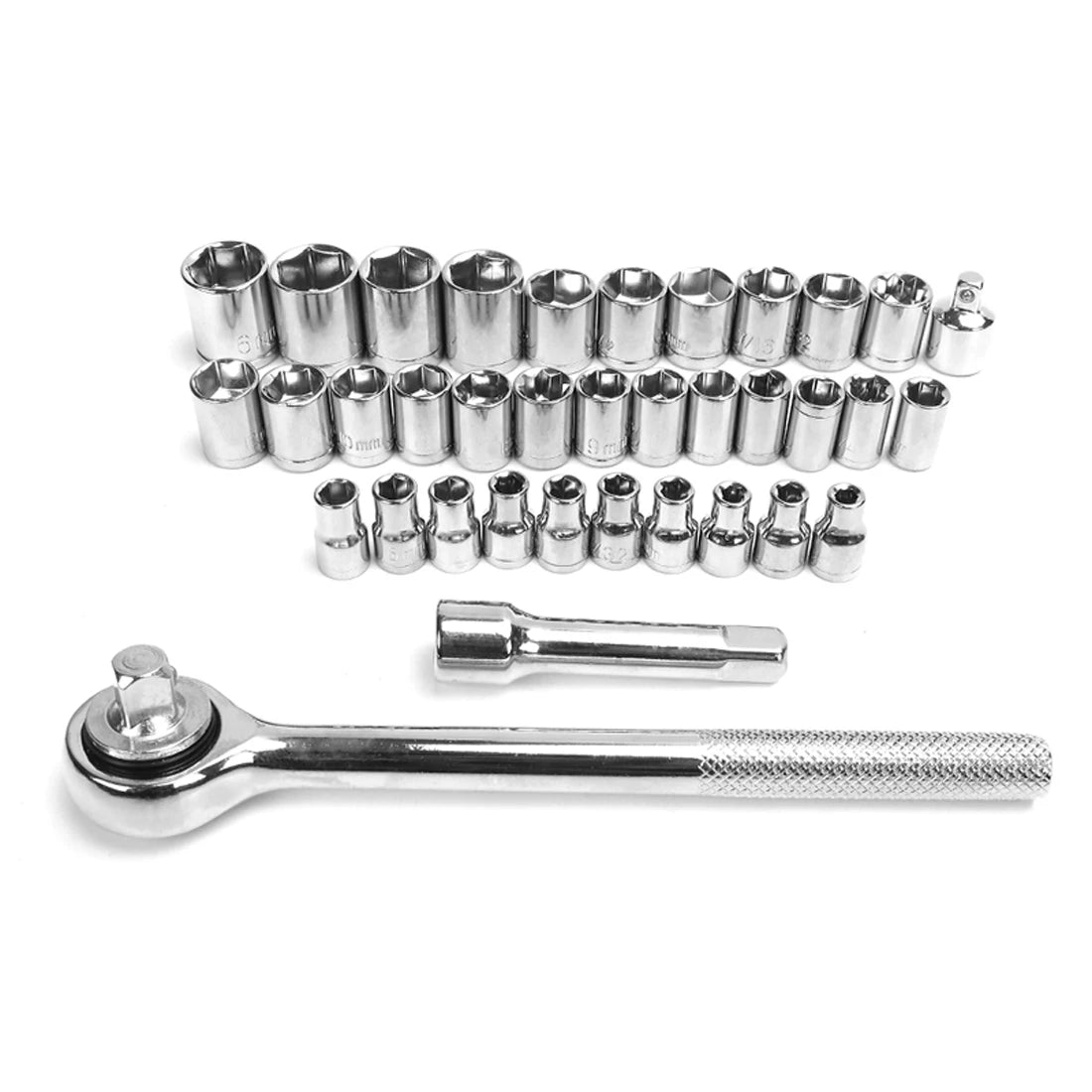 WORKPRO 123PC New Mechanic Tool Set for Car Home Tool Kits Quick Release Ratchet Handle Wrench Socket Set
