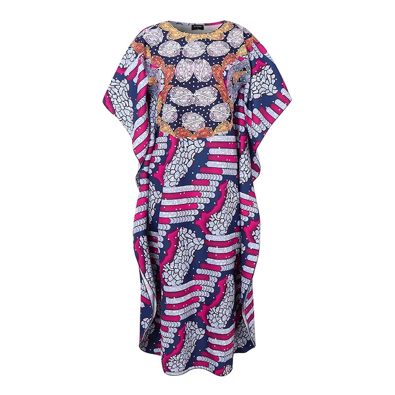 Plus Size 5XL VONDA Women Maxi Dress Bohemian Printed Long Vestidos Summer Half Bat Sleeve Casual Loose Robe Vintage Sundress