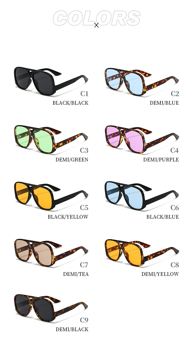 Hiking Camping Oversized Women Double Bridges Anti Light Glasses Fashion Outdoor Driving Eyeglasses Beach Travel UV400 Shades