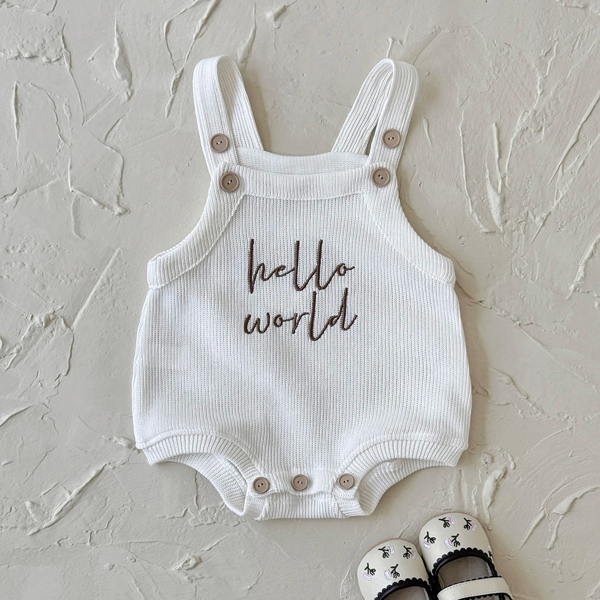 2025 Spring Newborn Baby Clothing Cotton English Embroidered Baby Jumpsuit