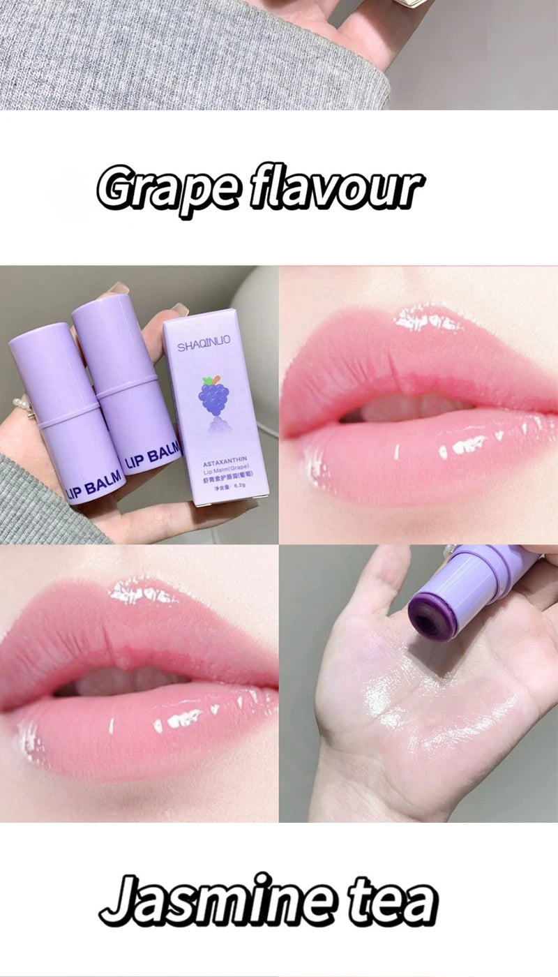 SHAQINUO Astaxanthin Lip Balm - Deep Moisturizing, Reduces Lip Lines, Fruity Fragrance, Say Goodbye to Chapped Lips