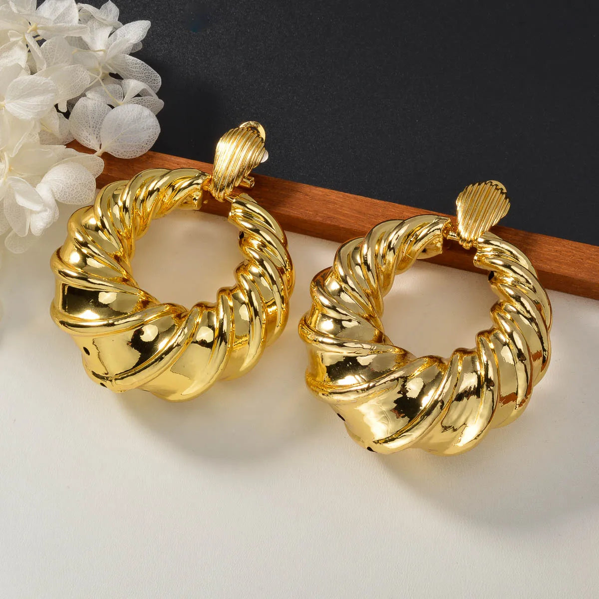 2pcs Men's Women's Jewelry Set Geometric Spiral Pattern Collar Pendant Earrings Hip Hop Punk Party Banquet Accessories Gifts