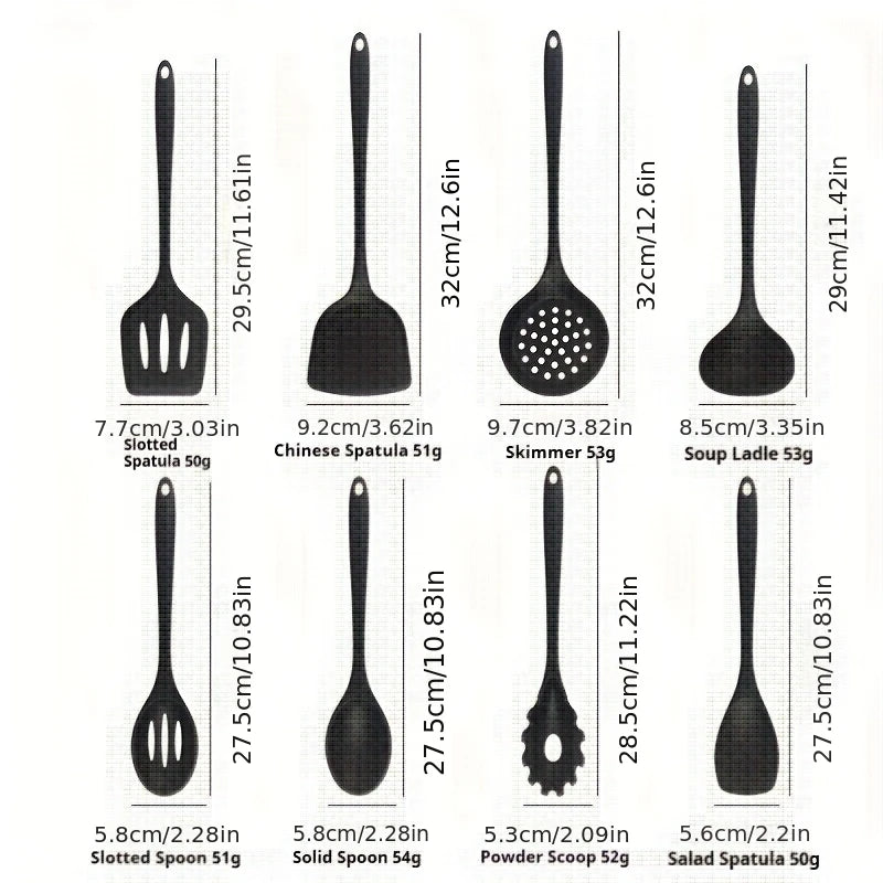 1/4/8pcs Non-Stick Pans Silicone Spatula Soup Ladle Slotted Spoon Cooking Tools for Kitchen Kitchen Utensil
