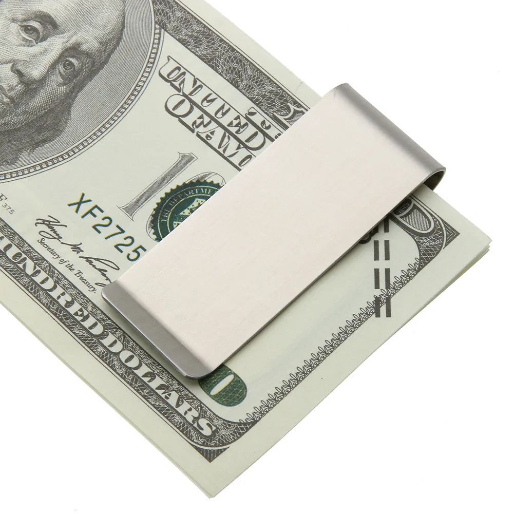 1-5pcs Stainless Steel Metal Money Clip Creative Banknote Clip Belt Clip Personality Bookmark Clips Wallet Ticket Folder
