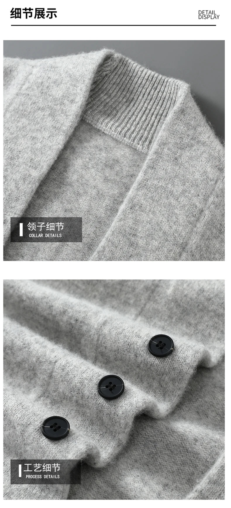 2025 Autumn Winter New Thick Cardigan 100% Pure Wool Men's Versatile Jacket V-Neck Loose Casual Highend Knitted Cashmere Sweater