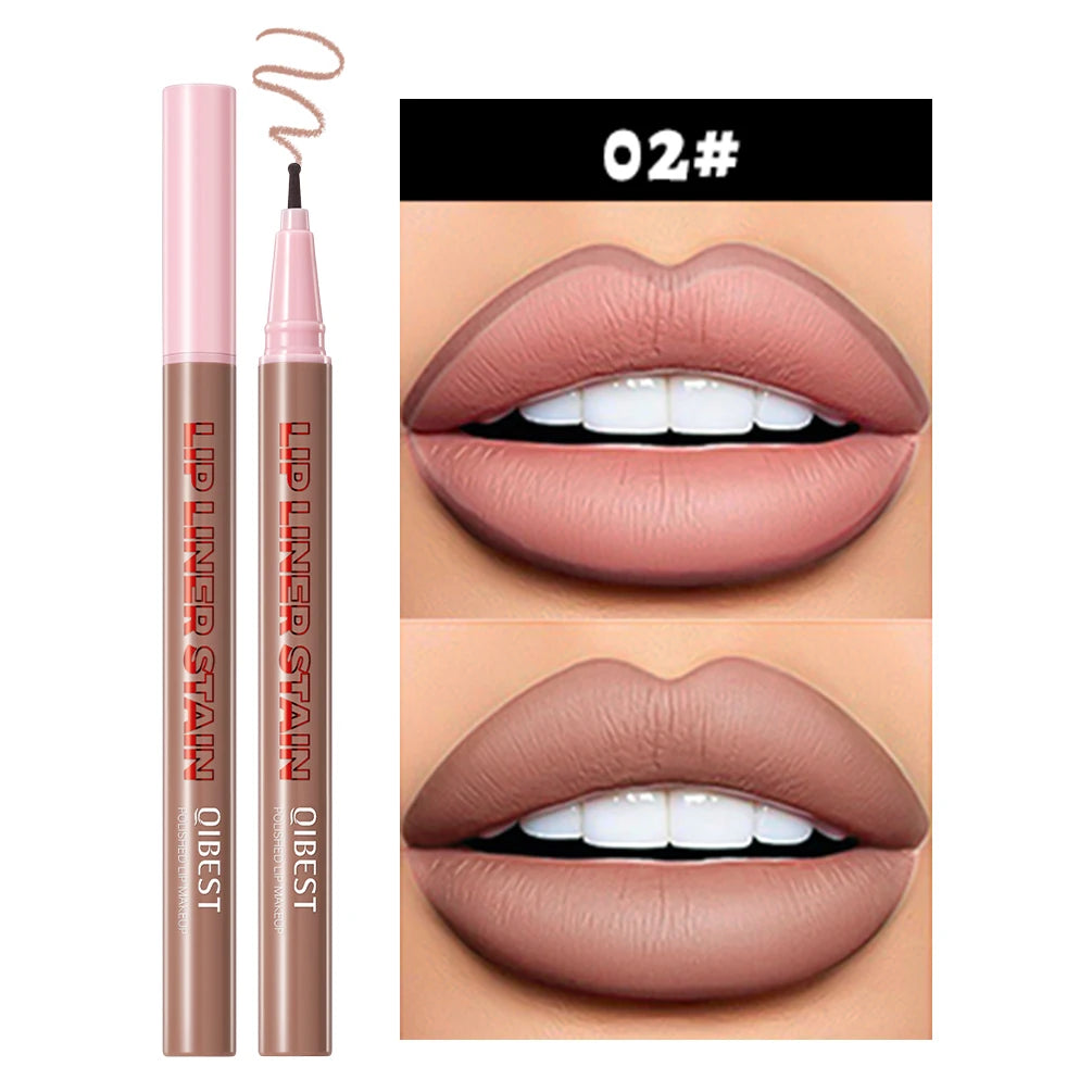 QIBEST Matte Liquid Lipliner Pencil Waterproof Plumping Stain Lipstick Natural Lip Liner Outline Lips Contour Pen Cosmetics