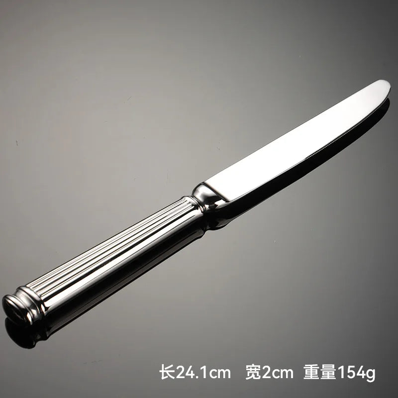 High Value 420 Stainless Steel Roman Cutlery Set Public Spoon Fork Knives Silverware Western Hotel Table Decoration Luxury Gift