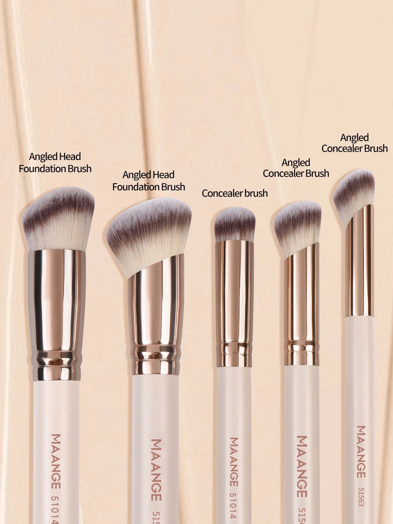 MAANGE 5 Pcs Makeup Brushes Powder Blusher Brush Foundation Makeup Brush Contour Brush Portable For Travel Valentine's Day Gift