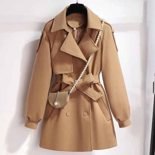 Femme Wool Jacket Women 2025 New Autumn Winter Coat Female Outerwear Short Windbreaker Long Sleeve Tops Black Overcoats