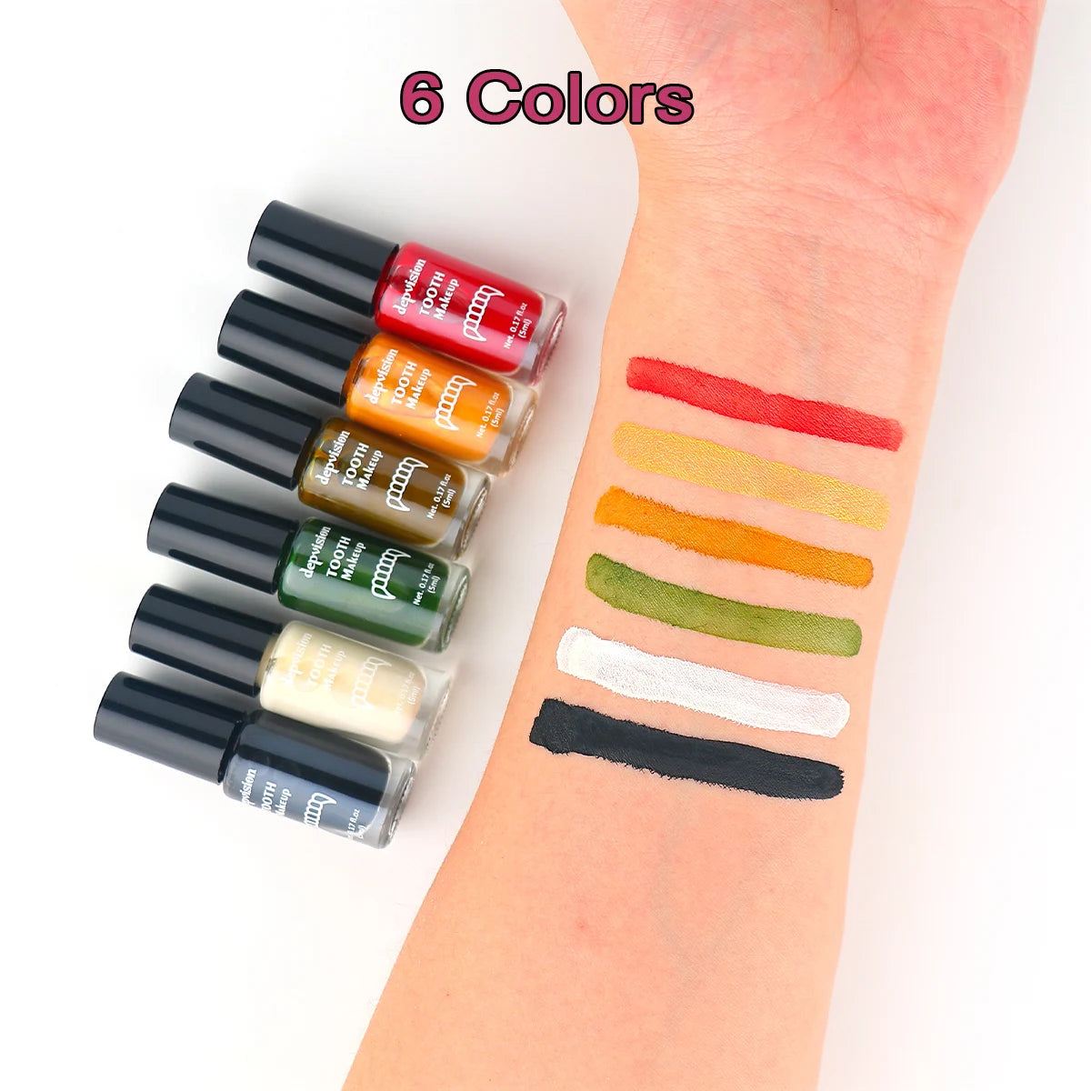 Depvision Tooth Paint Makeup Colorful Non Toxic for Halloween Party Cosplay Cosmetics Pigment