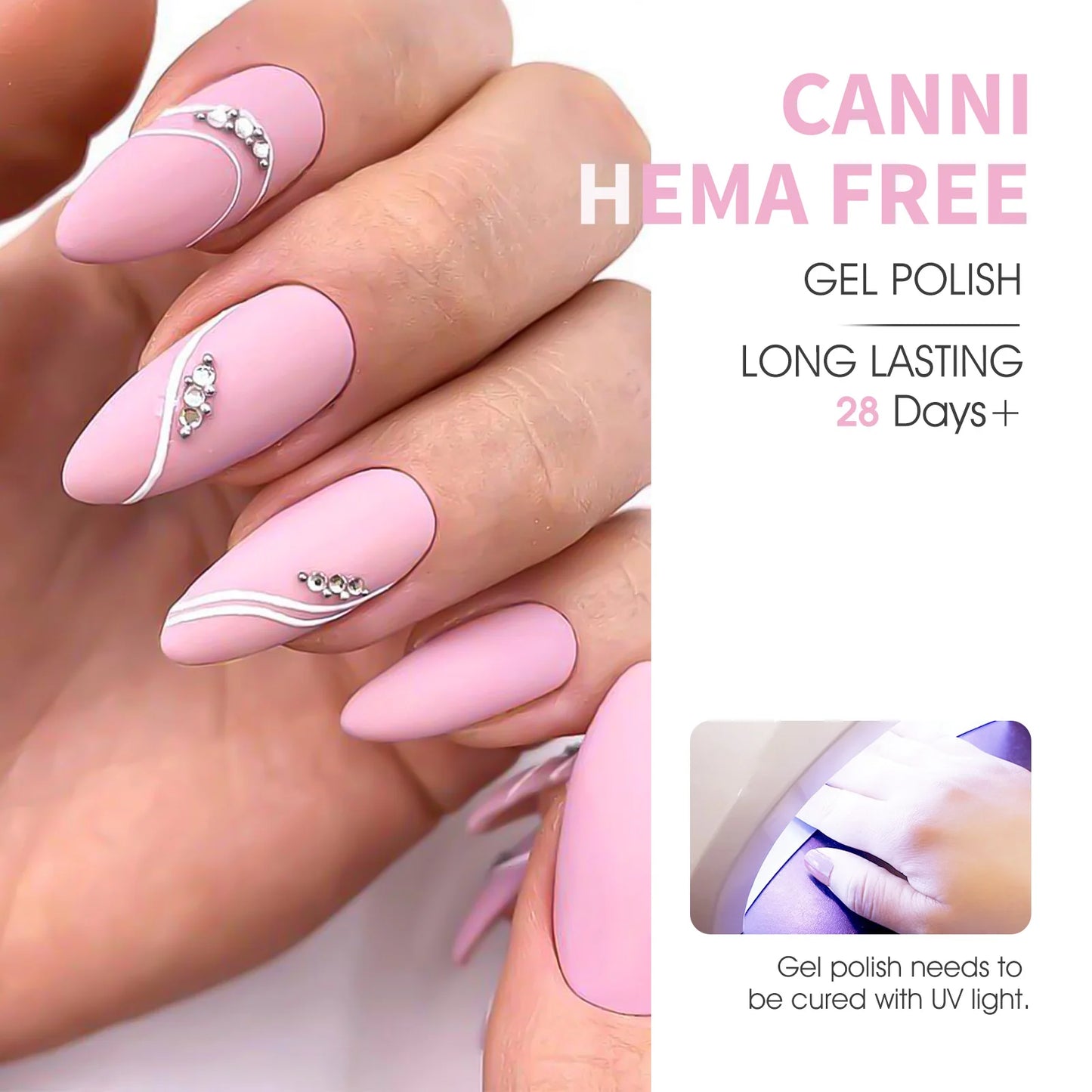 CANNI 6pcs/Lot HEMA FREE Gel Polish Colors Permanent Nail Varnish Set Long Lasting Manicure Base Pink Champagne Dreams Kit-2302