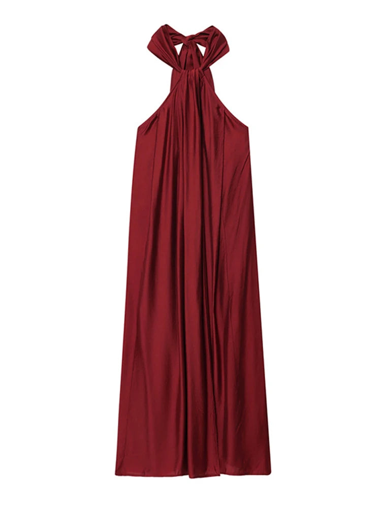 Fashion Women' S Long Dresses Halter Elegant Backless Sleeveless Split Dress Female Summer New Lady Beach Vacation Robes