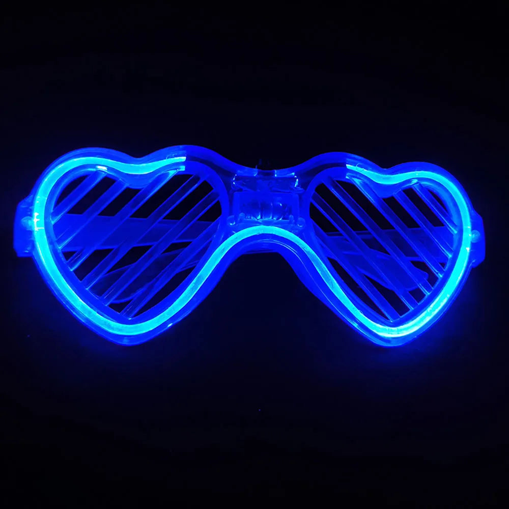 5/10/20/30Pcs Glow In The Dark Glasses Heart Shaped LED Light Up Sunglasses Glow Neon Party Favor for Kids Adults Party Supplies
