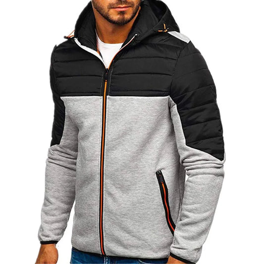 Men's Hoodies SpringAutumn Casual LongSleeve Zip Up Hoodie Men Sweatshirt Patchwork Hooded Sweatshirts Streetwear Hoody Cardigan