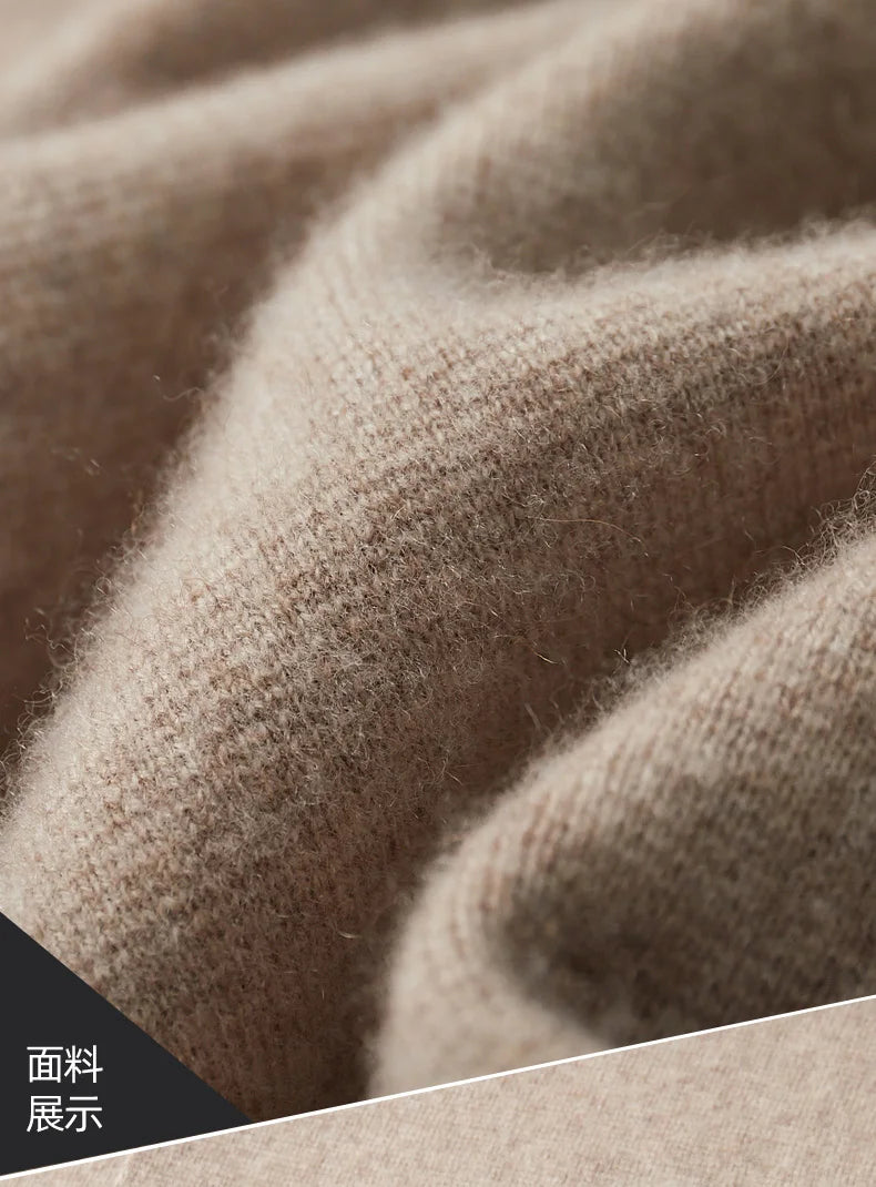 100% Pure Wool Cardigan Men's Spring And Autumn High-End Outerwear Sweater Casual Small Suit Jacket Olive Collar Sweater