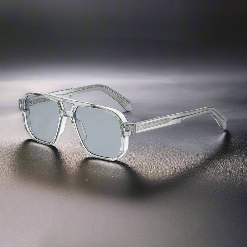 CATERSIDE Retro Punk Sunglasses Men Vintage Flat Top Double Bridges High Quality Sun Glasses Women Travel Party Festival Eyewear