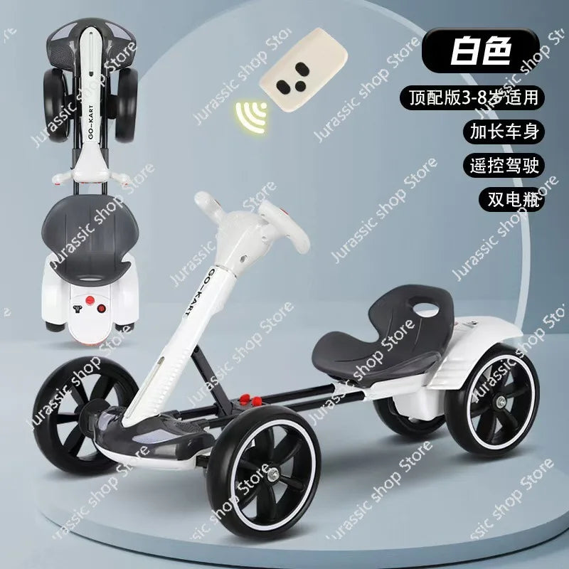 Children's Electric Kart Free Installation Can Sit Electric Car Children Charging Remote Control Folding Stroller