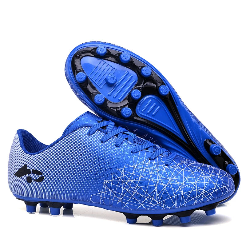 A pair of children's four-season leather upper long-stud football shoes with strong grass grip, sizes 32-42，HJ-27017