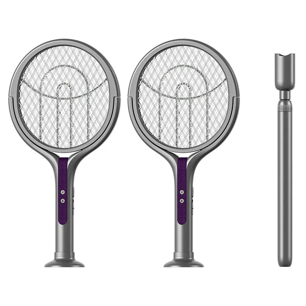 Rotating Head Mosquito Swatter Rechargeable Fly Zapper 2 in 1 Fly Killer and Mosquito Trap Lamp for Home Indoor Outdoor