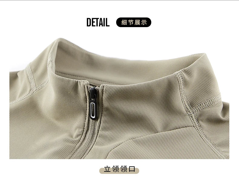 Quick Dry Men's Polo Shirt Stand Collar Pullover Male Long Sleeve Half Zipper Spring Big Size Plus Large 6XL 7XL 8XL Sport Golf