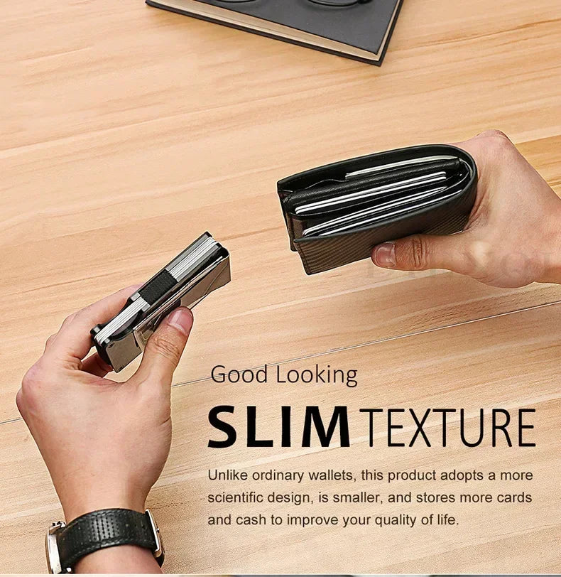 1PC ANTI RFID Blocking Minimalist Card Holder Wallet for Men 2025 Slim Mini Fashion Wallet - Metal Wallet with Money Clip Unisex