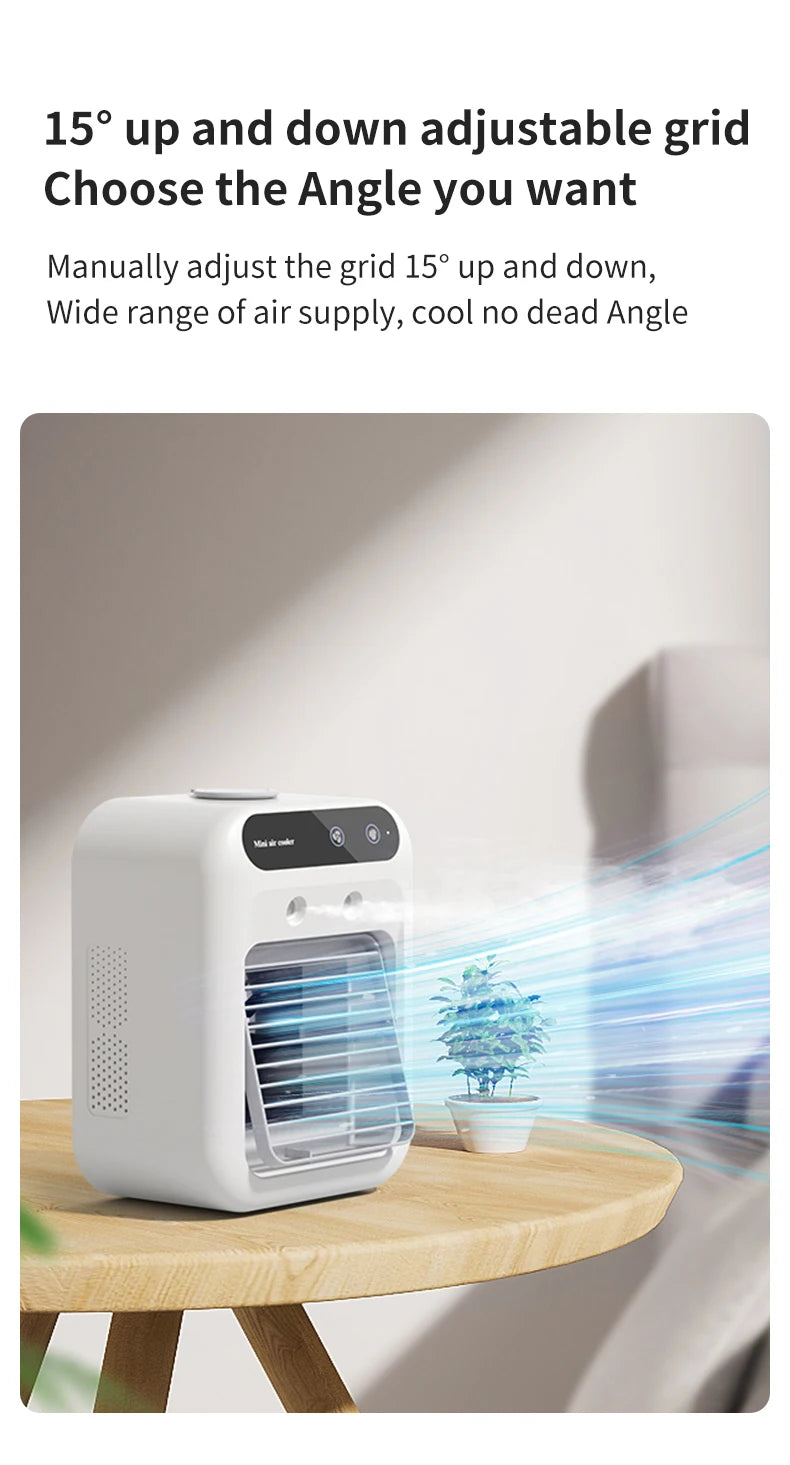 Desktop Air Cooler Personal Portable Fan with 2-Speeds Evaporative Air Cooler with 0.5L Water Tank Portable Cooler Fan for Home