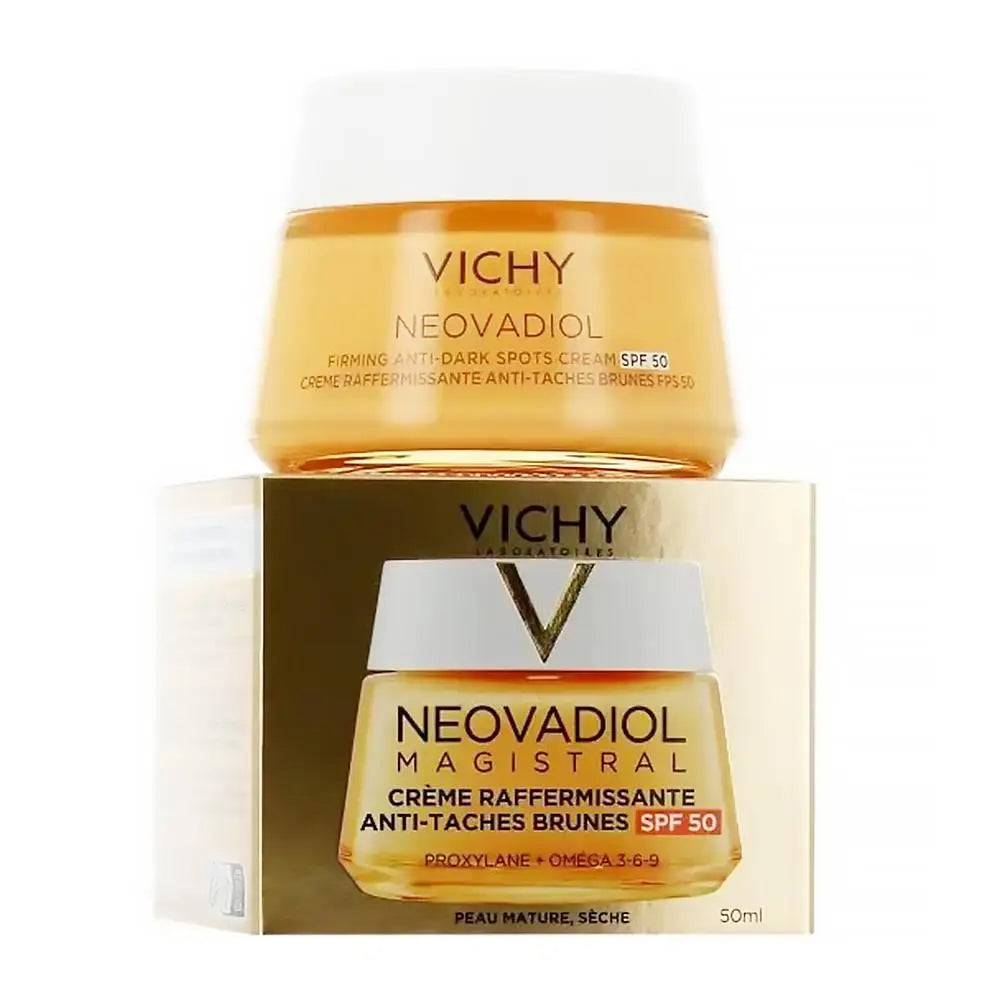 Vichy Collagen Night Cream  Day Cream Dryness Relief Brighten Skin Tone Moisturizes Fades Dark Spots Wrinkles Improves Skin Car