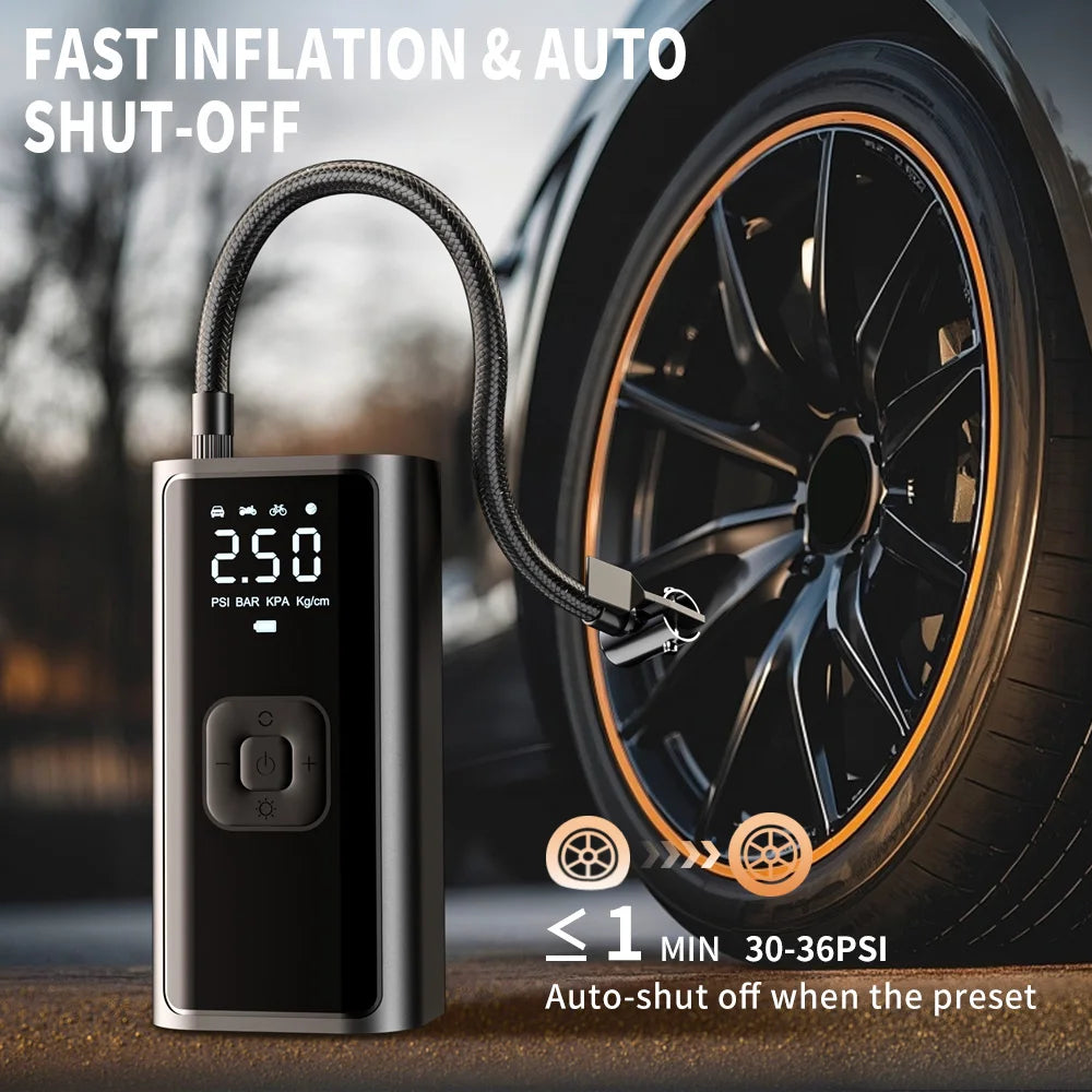 Car Inflator Compressor Pump With LED Lamp For Car Motorcycle Bicycle Tyre Balls Wireless Electric Car Air Tire Pump