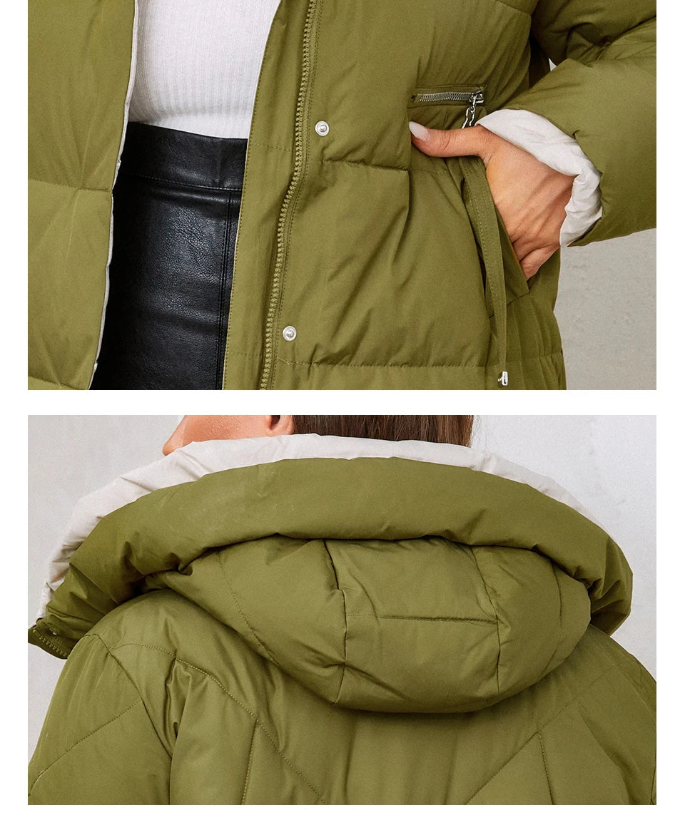 HaiLuoZi 2023 New Plus Size Women Winter Jacket XL-6XL Thick Female Outwear Slant Pockets High-quality Quilted Women's Coat 1115