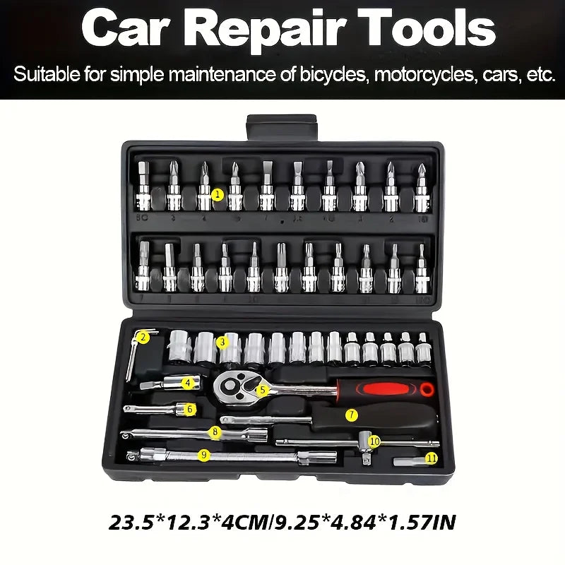 46/151pcs automotive machinery tool kits - high-quality and multi-screwdriver sets, bicycle and motorcycle repair tools