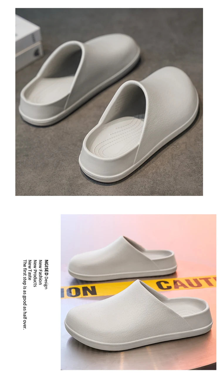 Men's Slippers Couples Garden Clog Women Water Proof Chef Casual Shoe Comfortable Outdoor Sandal for Pet Workers
