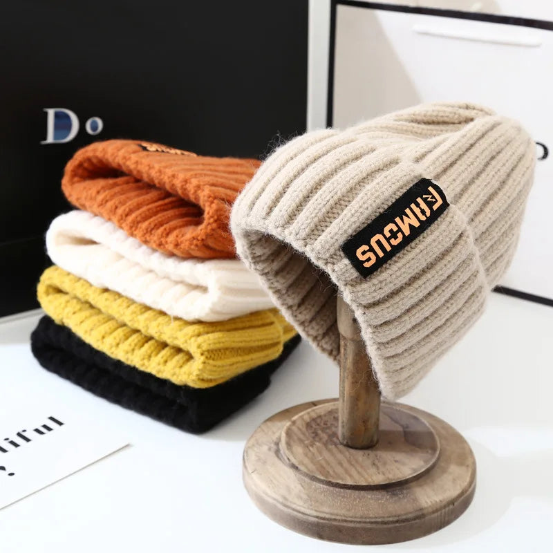 Soft Woolen Knitted Hat For Men Women Solid Color Beanies Autumn Winter Warm Skullies Cap  Crochet Bonnet Unisex Skullcaps gorra