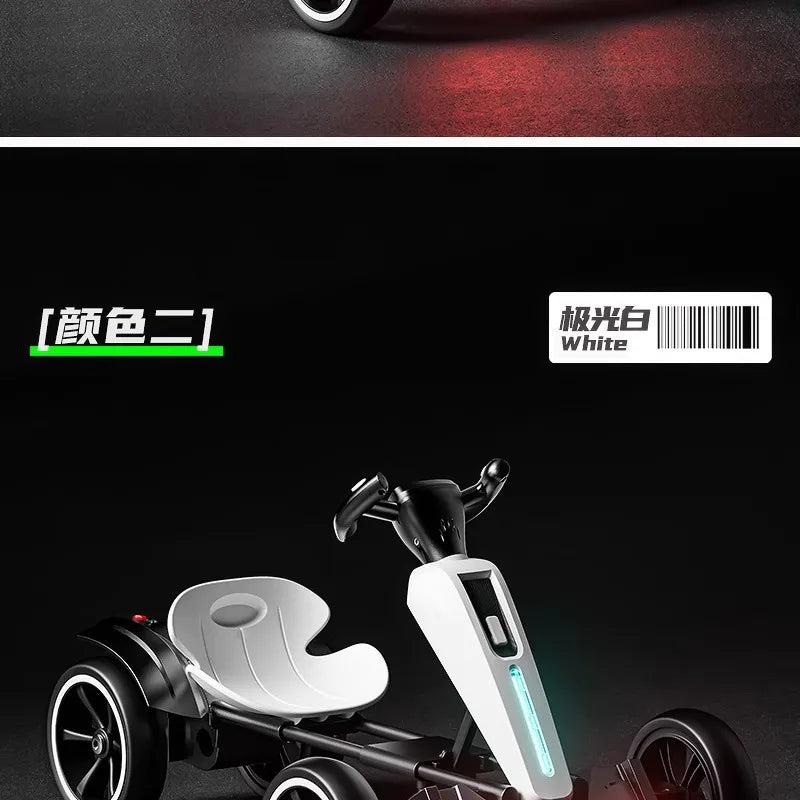 With Led Light And Music Kids Electric Kart, Four-wheel Can Ride On Remote-controlled Toy Car for Ages 1-3 To 6