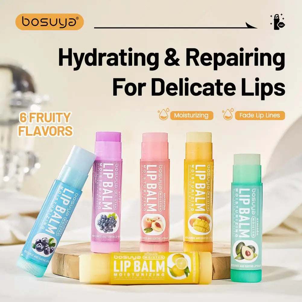 6/24pcs Assorted Fruit Flavor Lip Balm Set - Hydrating, Nourishing & Prevents Chapped Lips - Care for Dry Lips & Fine Lines