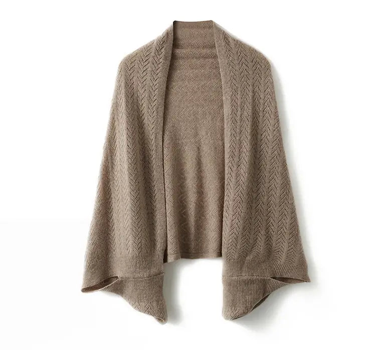 Wool Knitted Shawl Scarf Dual-purpose Autumn and Winter New Solid Color Loose Versatile Exterior Cloak Cardigan