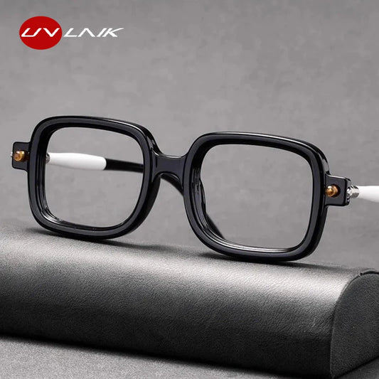 UVLAIK Myopia Optical Glasses Frame Men Women Retro Square Sunglasses Fashion Anti Blue Light Computer Goggles Eyglasses