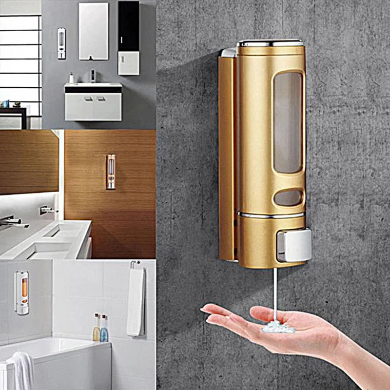 Lamgool Single/double Soap Dispenser Wall-Mount Shower Bath Shampoo Dispenser Liquid Soap Container Bathroom Accessories