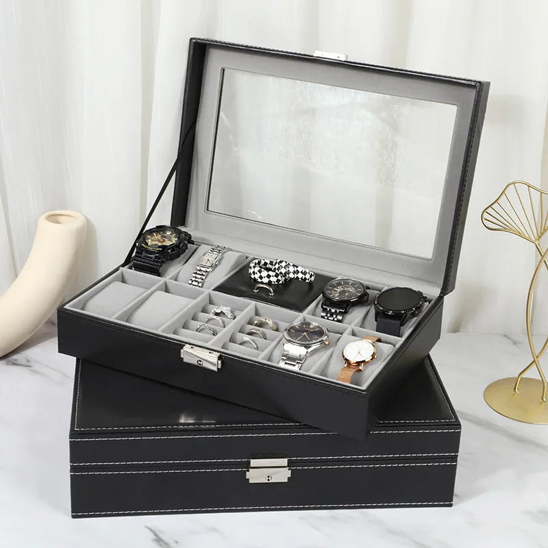 DELESYS Multi-Purpose Storage Box Glasses Women's Jewelry Box Fashion Jewelry Organizer Watch Storage Case Watch Box