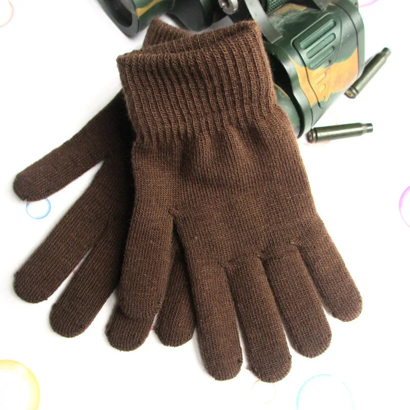 Women Knitted Gloves Autumn Hand Warmer Winter Thicken Full Finger Mittens Short Wrist Warm Gloves Unisex Outdoor Gloves