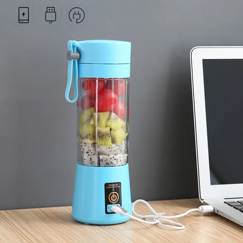 380ml Portable Electric Juicer Smoothie Blender USB Rechargeable Food Processor Mini Fruit Mixer for Travel Kitchen Workout